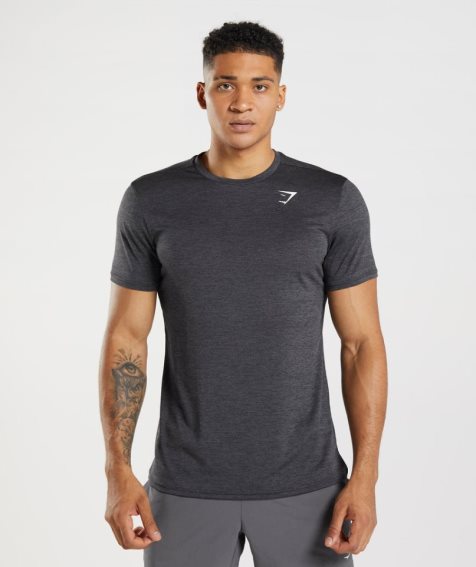 Koszulki Gymshark Arrival Marl Męskie Czarne | PL 679KBS